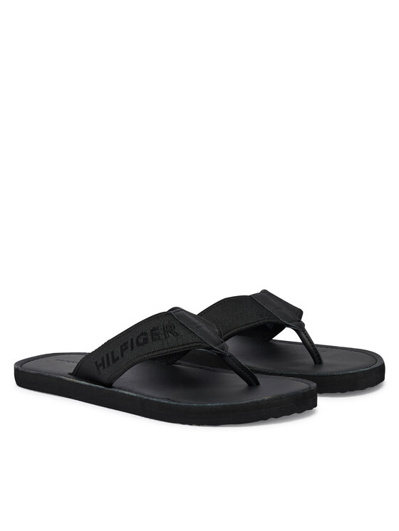 Tommy Hilfiger Tommy Hilfiger Čības uz pirksta Jacquard Logo FM0FM05808 Melns