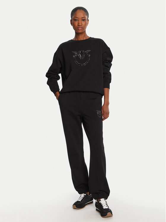 PINKO PINKO Spodnie dresowe Plumcake 104790 A2RO Czarny Regular Fit