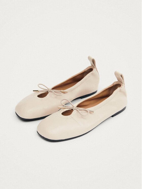 ALOHAS ALOHAS Baleriny Rosalind Cream Leather Ballet Flats Beżowy