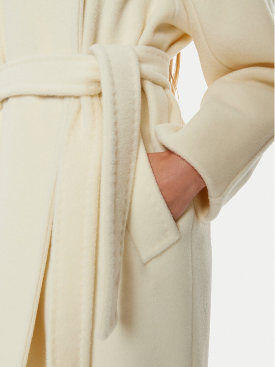 Marella Marella Cappotto di lana Dede 2423016082 Écru Regular Fit