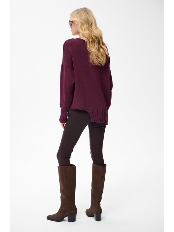 blue shadow blue shadow Sweter Bocq Fioletowy Regular Fit
