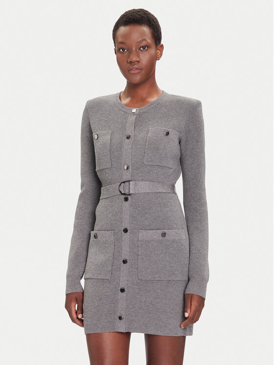 Liu Jo Liu Jo Strickkleid MF5371 MS99E Grau Slim Fit