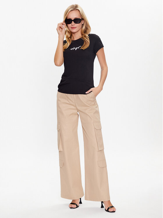 HUGO Hugo Tričko 50486327 Čierna Slim Fit