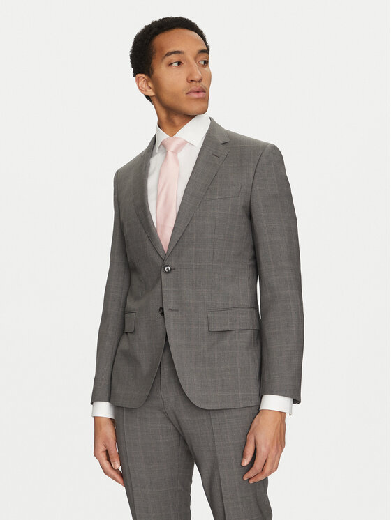 BOSS BOSS Garnitur H-Huge 50535023 Szary Slim Fit