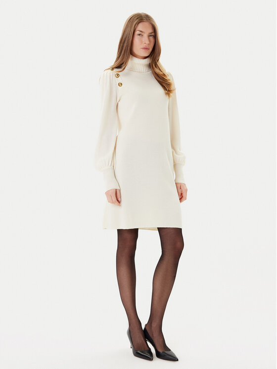Luisa Spagnoli Luisa Spagnoli Kootud kleit Moduno 100056 Beež Regular Fit