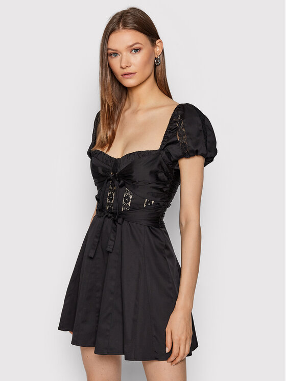 For Love & Lemons For Love & Lemons Cocktail obleka Chantalle CD2389 Črna Regular Fit