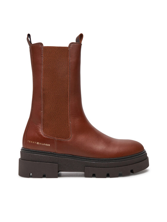 Női Bokacsizma Tommy Hilfiger, Méret: 36, Barna, Monochromatic Chelsea Boot FW0FW06730