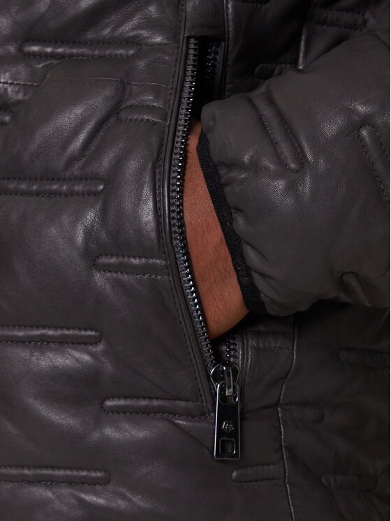 Milestone Milestone Kožená bunda Alonso 5310196 0715 Černá Regular Fit