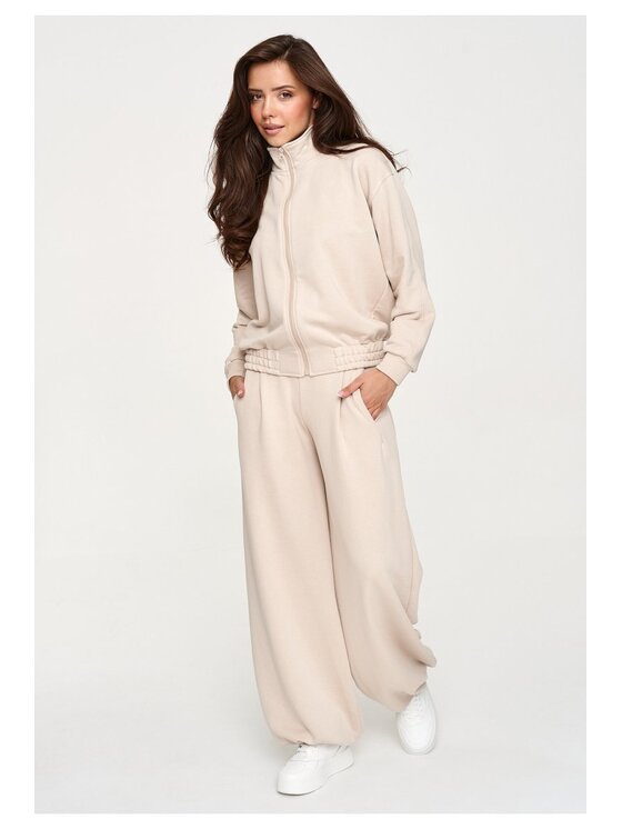 Makadamia Makadamia Dres M950 Beżowy Loose Fit