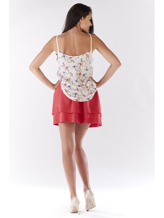 Awama Awama Bluzka A177 Écru Basic Fit
