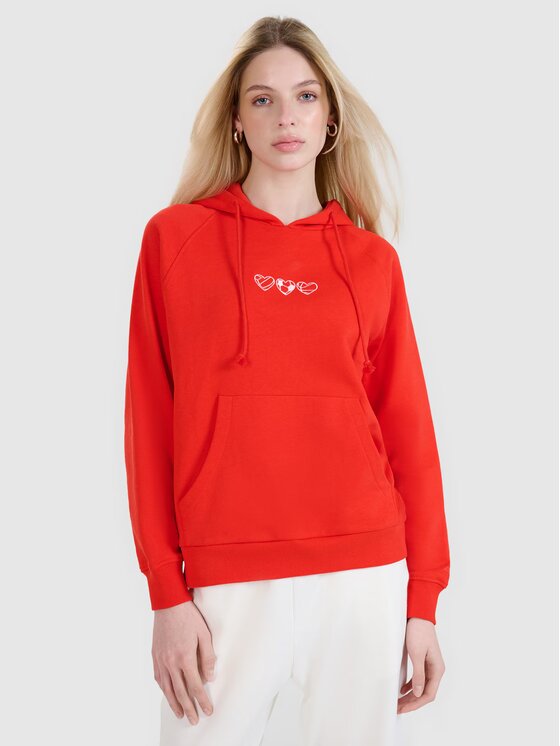 4F 4F Felpa 4FRSS25TSWSF2265-62S Rosso Regular Fit