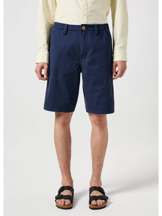 Wrangler Wrangler Szorty materiałowe CASEY CHINO SHORTS Niebieski Regular Fit
