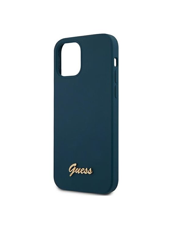 Guess Guess Etui na telefon Metal Logo Script Niebieski