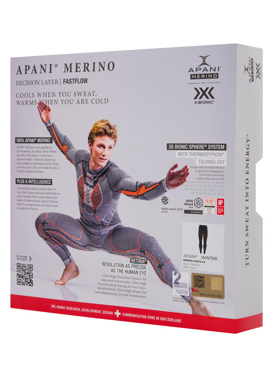 X-Bionic X-Bionic Kalsoni Apani Merino 4.0 APWP05W19M Melns Slim Fit