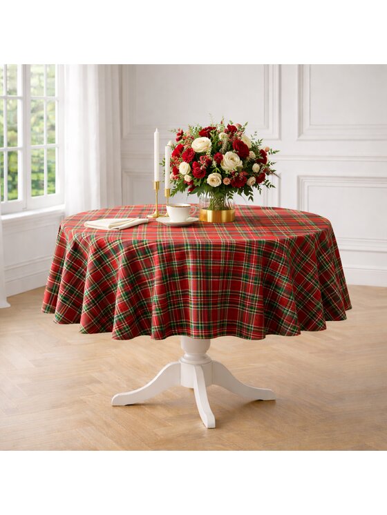 Roseberry Home Roseberry Home Obrus Red Tartan Czerwony