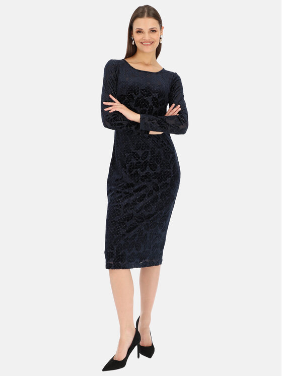 Potis & Verso Potis & Verso Sukienka wieczorowa Fredo Granatowy Slim Fit