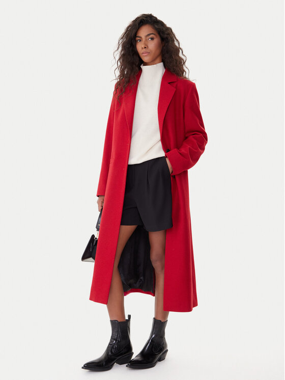 HUGO HUGO Wollmantel Mojeni 50547691 Rot Relaxed Fit