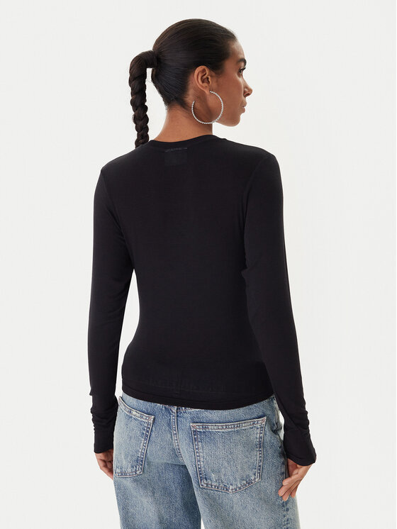 Juicy Couture Juicy Couture Blūze Slub JCWCT225312 Melns Slim Fit