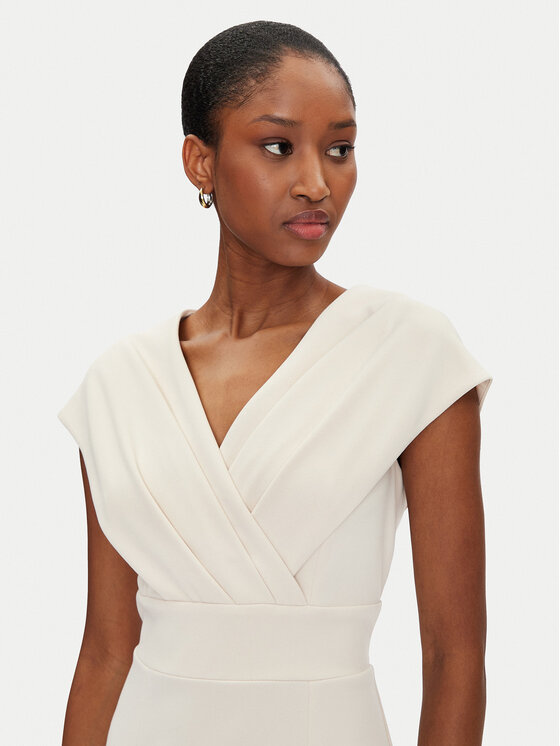 Rinascimento Rinascimento Sukienka koktajlowa CFC0122760003 Beżowy Regular Fit