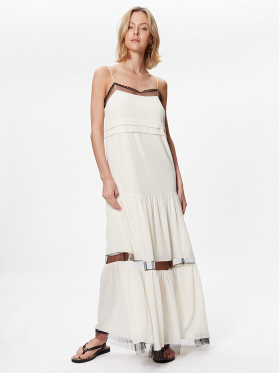 TWINSET TWINSET Sommerkleid 231TT2024 Écru Regular Fit