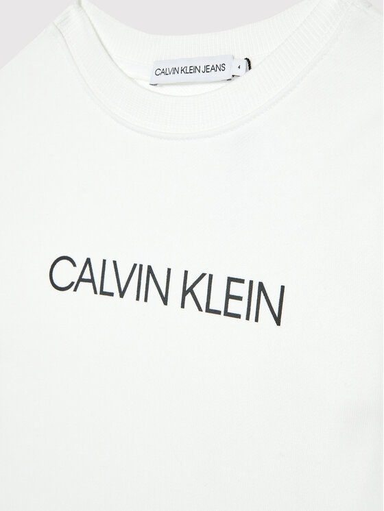 Calvin Klein Jeans Calvin Klein Jeans Pulóver Unisex Institutional Logo IU0IU00162 Fehér Regular Fit