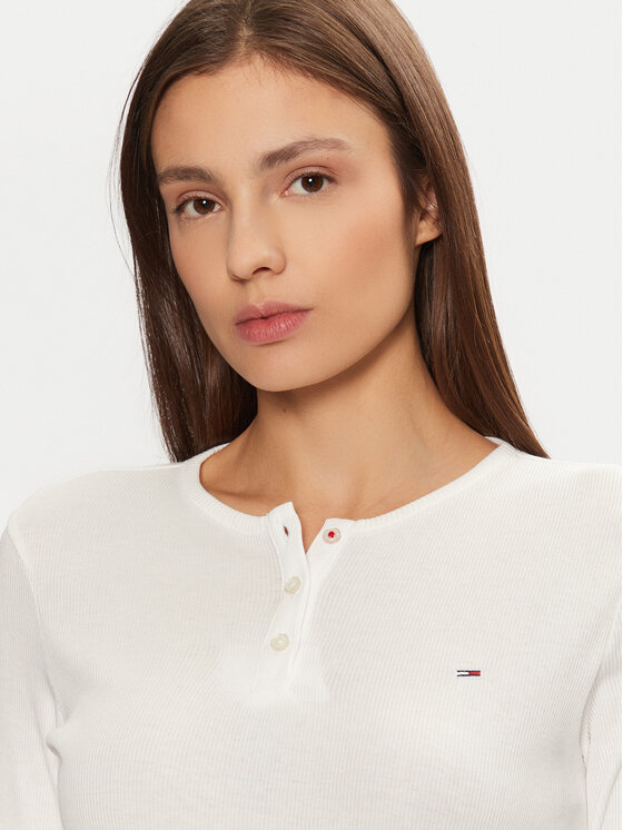 Tommy Jeans Tommy Jeans Majica DW0DW19501 Bijela Slim Fit