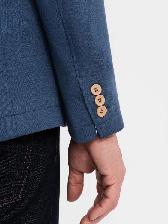 Ombre Ombre Marynarka OM-BLZB-0101 Niebieski Slim Fit