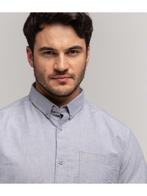 Lee Cooper Lee Cooper Koszula LIAM OXFORD Niebieski Slim Fit