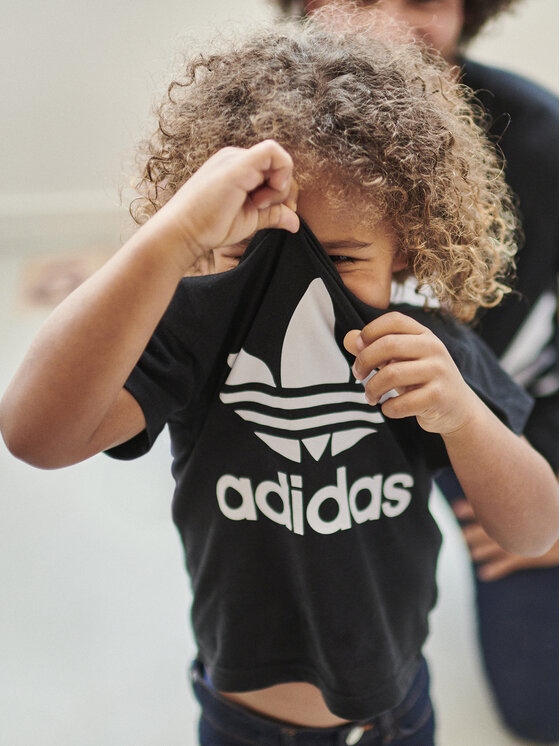 Gyerek Póló adidas, Méret: 2_3Y, Fekete, Trefoil DV2829