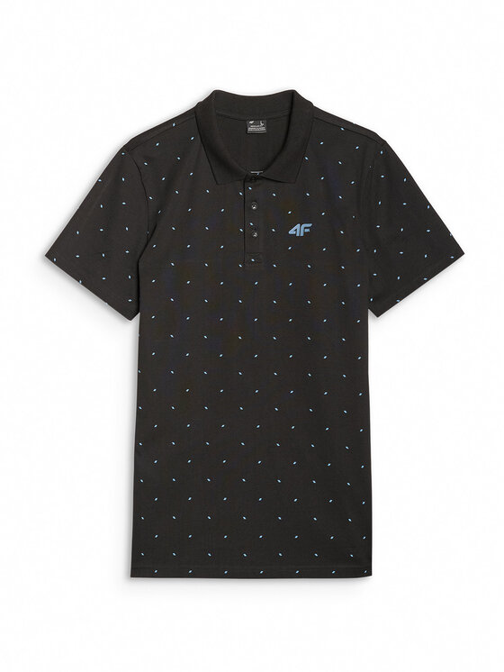 4F 4F Polokošeľa 4FWSS25TPTSM703-20S Čierna Regular Fit