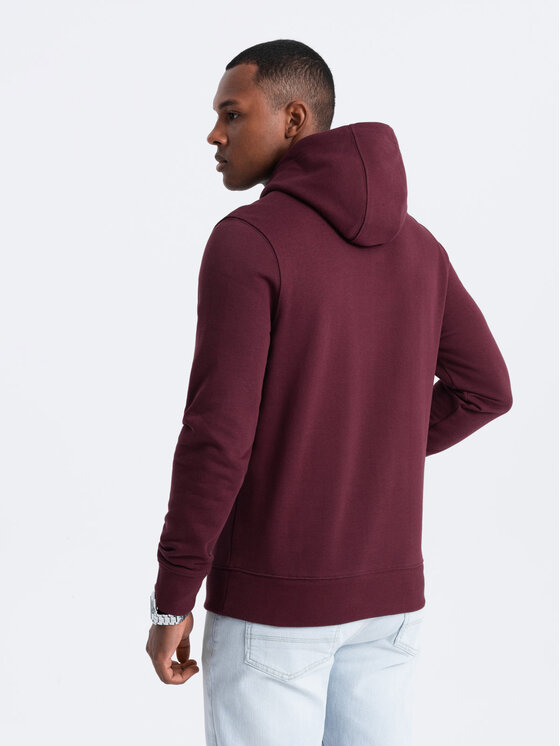 Ombre Ombre Mikina OM-SSBN-0161 Bordó Regular Fit