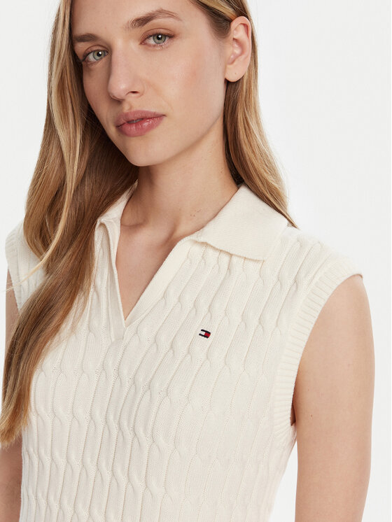 Tommy Hilfiger Tommy Hilfiger Džemper WW0WW45655 Écru Regular Fit