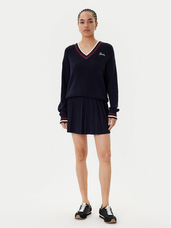 Guess Guess Плисирана пола V5BD02 Z1152 Тъмносин Regular Fit
