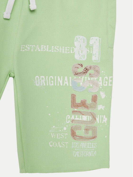 Guess Guess Riidest šortsid L5GD06 KA6R4 Roheline Regular Fit