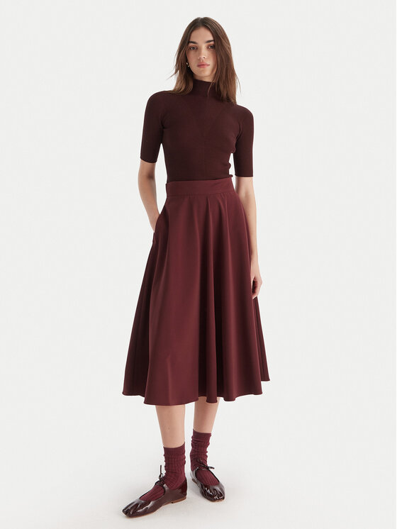 Marella Marella Trapezförmiger Rock Pina 2523106075 Dunkelrot Regular Fit
