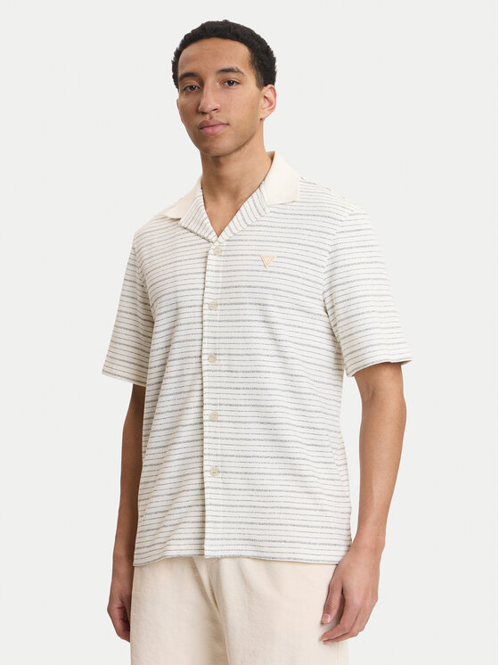 Guess Cămașă M6GP12 K3105 Bej Regular Fit