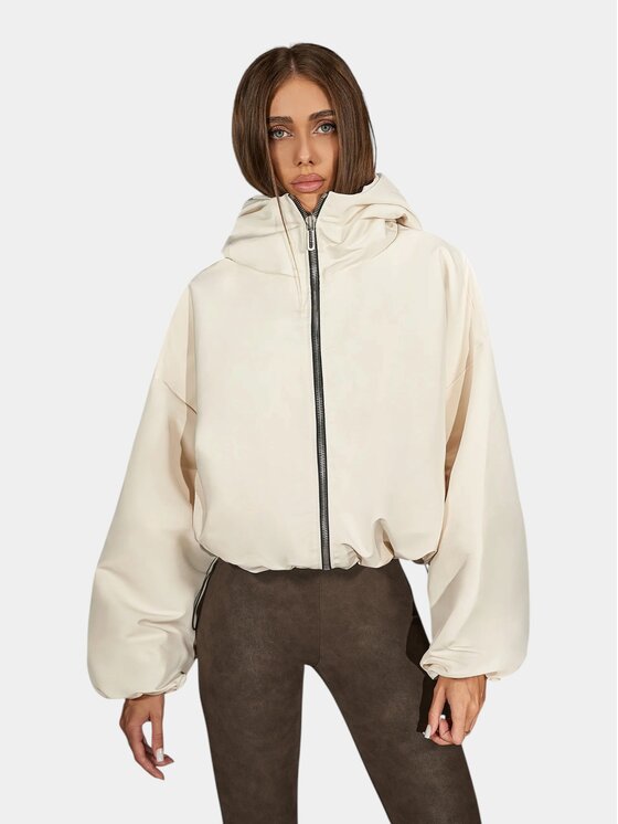 MADE BY SOCIETY MADE BY SOCIETY Kurtka anorak Signature Jacket - J27664 Biały Basic Fit
