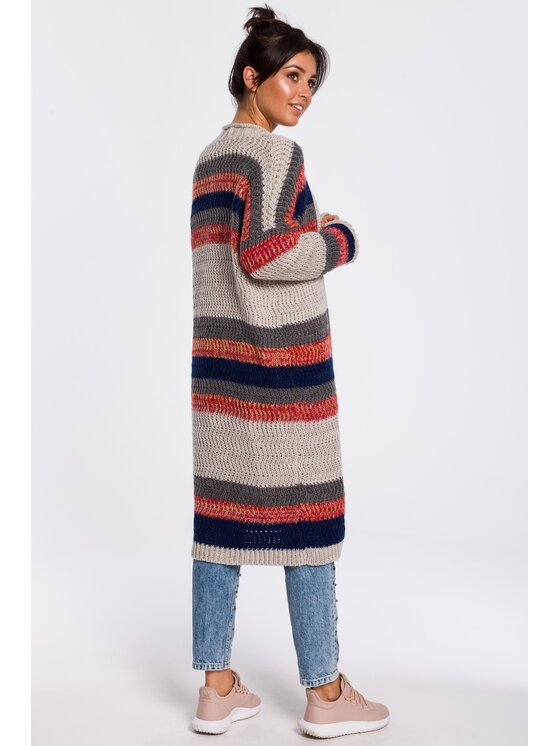 BeWear BeWear Kardigan bk036 Brązowy Baggy Fit