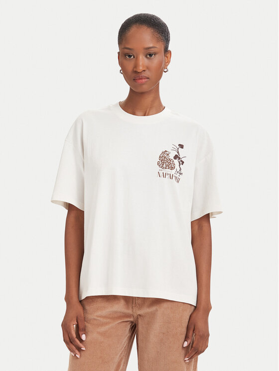 Napapijri Napapijri T-Shirt S-Aral NP0A8A6N Creme Regular Fit