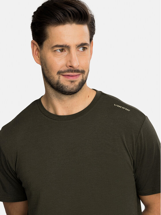 Viking Viking T-Shirt Lenta Bamboo Light Man Zielony ciemny Regular Fit