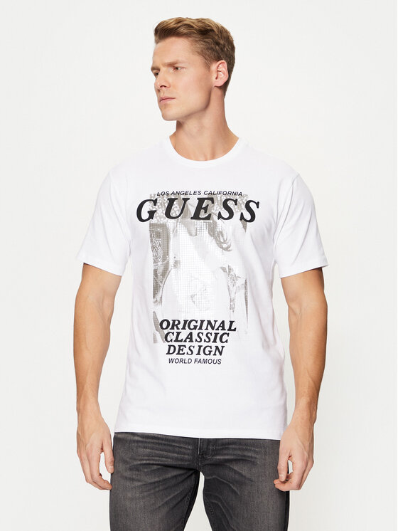 Guess Guess Majica M4BI47 J1314 Bela Slim Fit