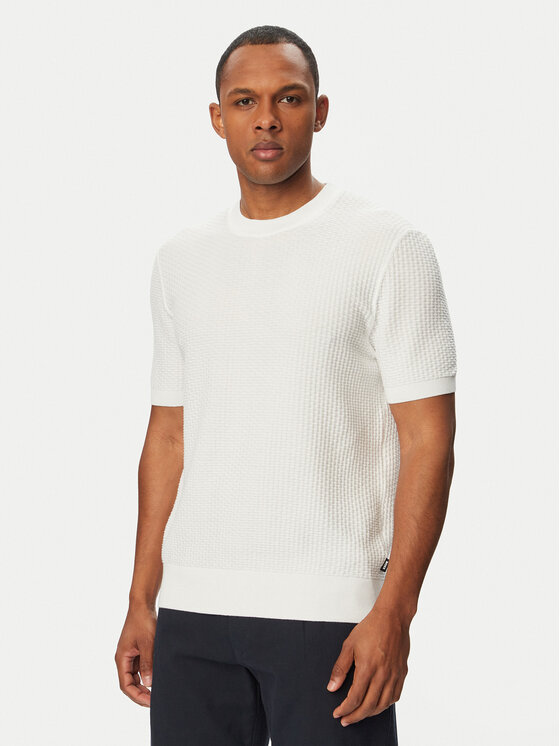 BOSS BOSS Megztinis H-Nilton 50560468 Balta Regular Fit