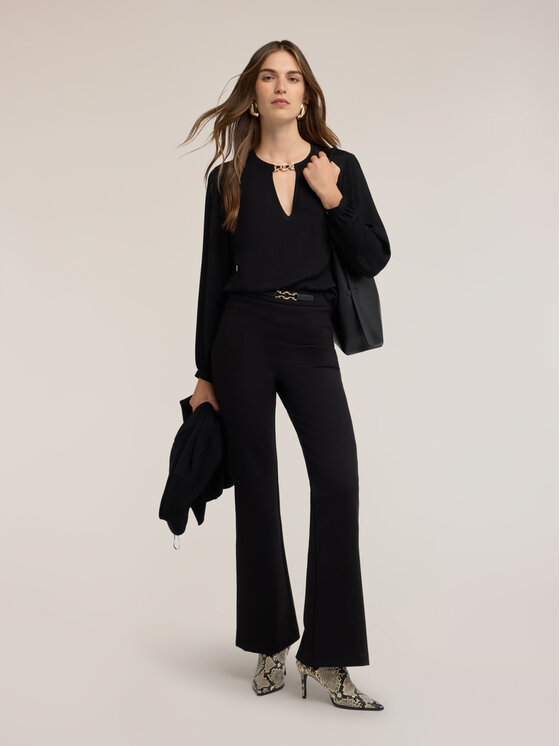 Motivi Motivi Spodnie materiałowe P05IQ004850N033 Czarny Flare Fit