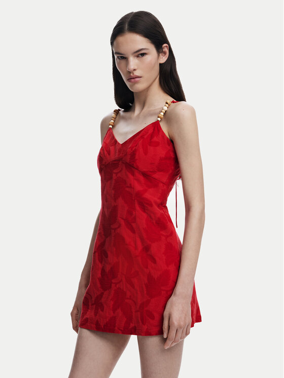 Desigual Desigual Coctailkleid Tigris 25SWVW85 Rot Slim Fit