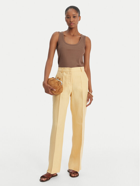 Weekend Max Mara Weekend Max Mara Παντελόνι υφασμάτινο Malizia 2615131112 Κίτρινο Straight Fit
