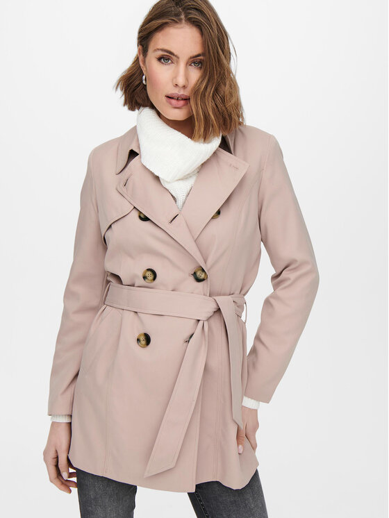 ONLY ONLY Trenčkot Valerie 15191821 Růžová Regular Fit