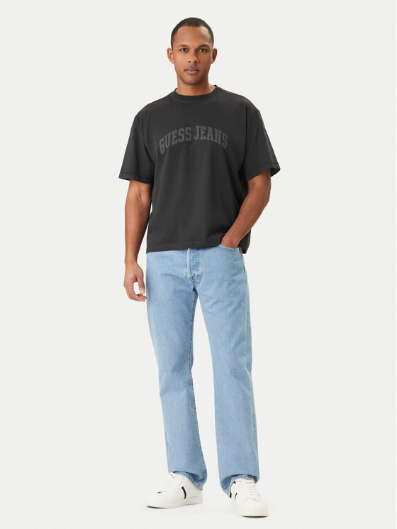 Guess Jeans Guess Jeans Tričko M6GIB6 K8FQ4 Čierna Regular Fit