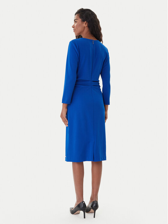 Calvin Klein Calvin Klein Koktejlové šaty LV044D062G Modrá Slim Fit