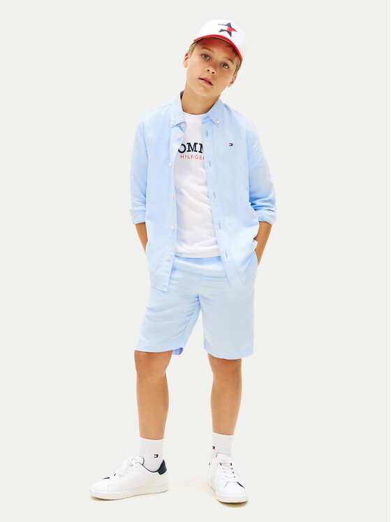 Tommy Hilfiger Tommy Hilfiger Košile KB0KB09550 Světle modrá Relaxed Fit