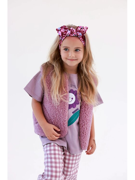 Kid story Kid story Kamizelka KA_DP_1 Różowy Boxy Fit